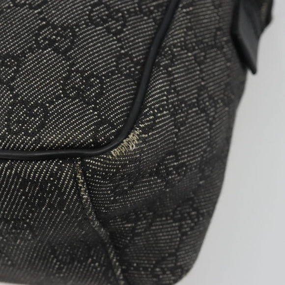 GUCCI GG Canvas Shoulder Bag Black Silver 03136 Auth hk3986