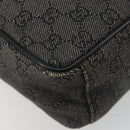 GUCCI GG Canvas Shoulder Bag Black Silver 03136 Auth hk3986-17