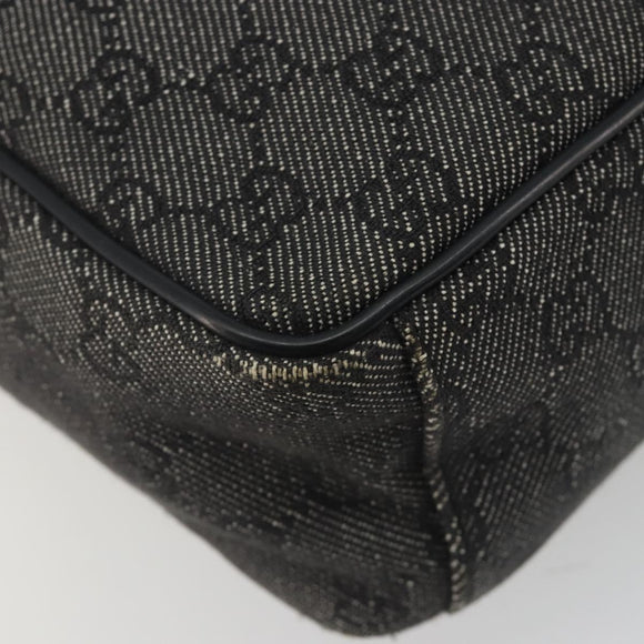 GUCCI GG Canvas Shoulder Bag Black Silver 03136 Auth hk3986