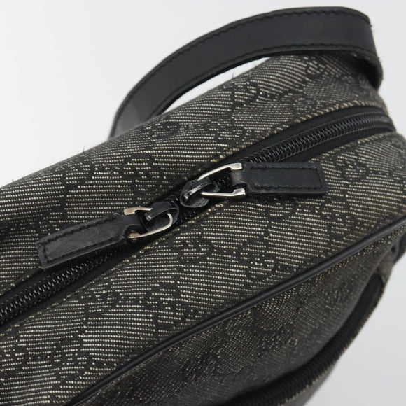 GUCCI GG Canvas Shoulder Bag Black Silver 03136 Auth hk3986