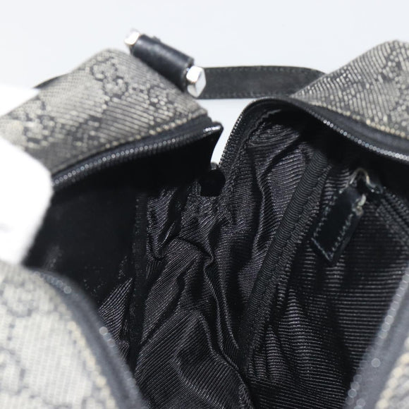 GUCCI GG Canvas Shoulder Bag Black Silver 03136 Auth hk3986