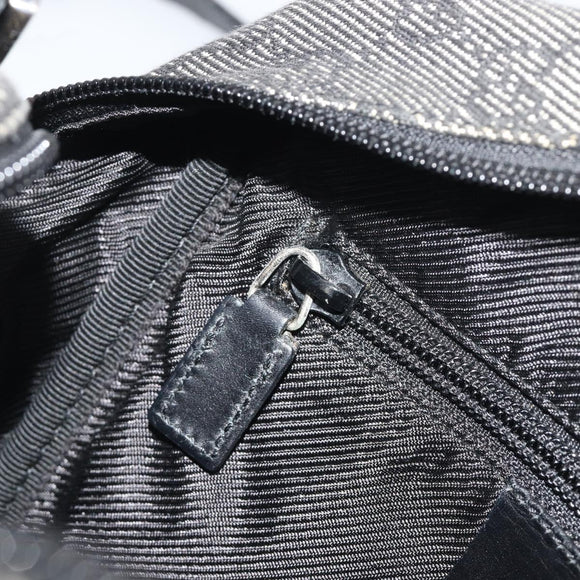 GUCCI GG Canvas Shoulder Bag Black Silver 03136 Auth hk3986