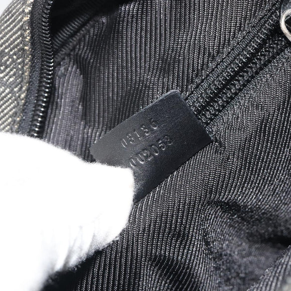 GUCCI GG Canvas Shoulder Bag Black Silver 03136 Auth hk3986