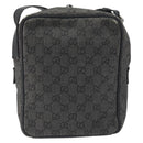 GUCCI GG Canvas Shoulder Bag Black Silver 03136 Auth hk3986-2