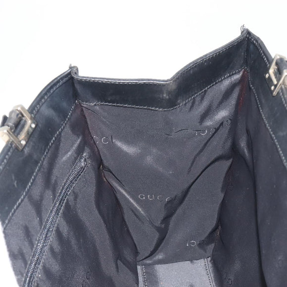 GUCCI Jackie Tote Bag Black Silver 002 1073 Auth hk3988