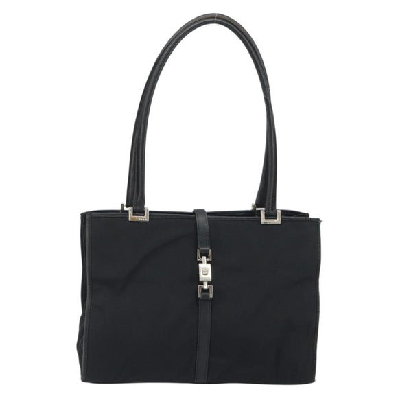 GUCCI Jackie Tote Bag Black Silver 002 1073 Auth hk3988