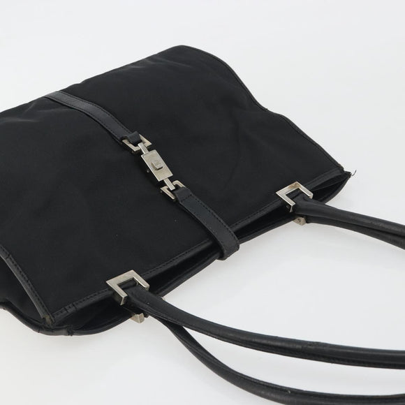 GUCCI Jackie Tote Bag Black Silver 002 1073 Auth hk3988