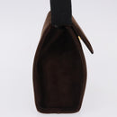 Salvatore Ferragamo Vala Hand Bag Suede 2way Brown Gold Auth hk3989-4