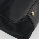 GUCCI GG Canvas Web Sherry Line Tote Bag Black Gold 163805 Auth hk3992-13