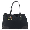 GUCCI GG Canvas Web Sherry Line Tote Bag Black Gold 163805 Auth hk3992-2