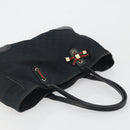 GUCCI GG Canvas Web Sherry Line Tote Bag Black Gold 163805 Auth hk3992-6