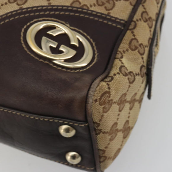 GUCCI GG Canvas Tote Bag Beige Gold 169971 Auth hk3993