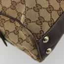 GUCCI GG Canvas Tote Bag Beige Gold 169971 Auth hk3993-14