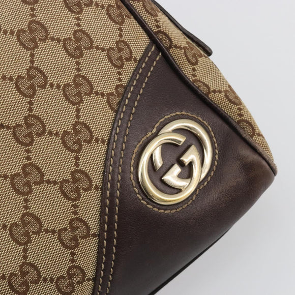GUCCI GG Canvas Tote Bag Beige Gold 169971 Auth hk3993