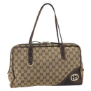 GUCCI GG Canvas Tote Bag Beige Gold 169971 Auth hk3993-13