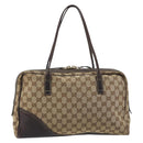 GUCCI GG Canvas Tote Bag Beige Gold 169971 Auth hk3993-2