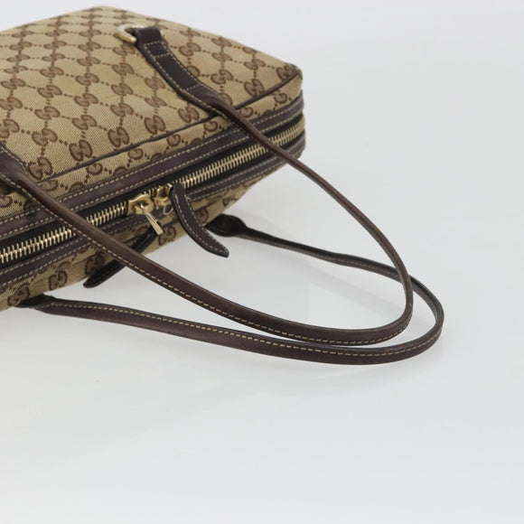 GUCCI GG Canvas Tote Bag Beige Gold 169971 Auth hk3993