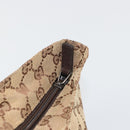 GUCCI GG Canvas Web Sherry Line Hand Bag Beige Silver 131228 Auth hk3996-10