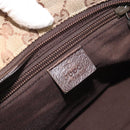 GUCCI GG Canvas Web Sherry Line Hand Bag Beige Silver 131228 Auth hk3996-18