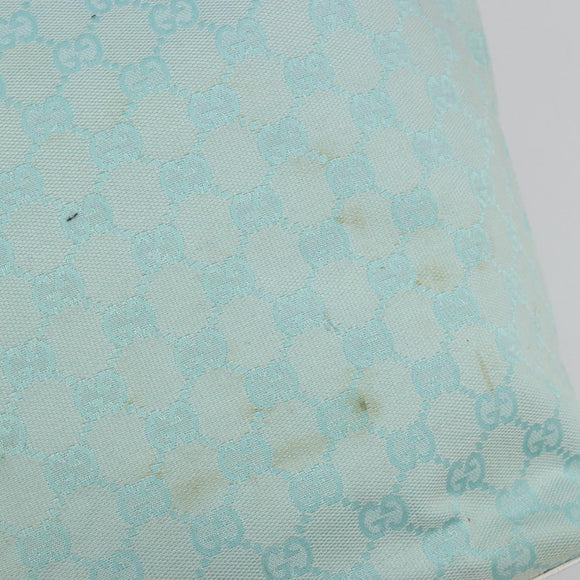 GUCCI GG Canvas Tote Bag Light Blue Gold 002 1098 Auth hk3997