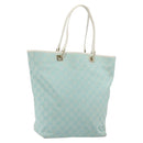 GUCCI GG Canvas Tote Bag Light Blue Gold 002 1098 Auth hk3997-1