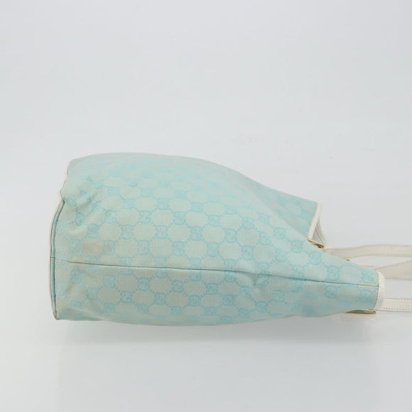 GUCCI GG Canvas Tote Bag Light Blue Gold 002 1098 Auth hk3997
