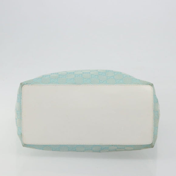 GUCCI GG Canvas Tote Bag Light Blue Gold 002 1098 Auth hk3997