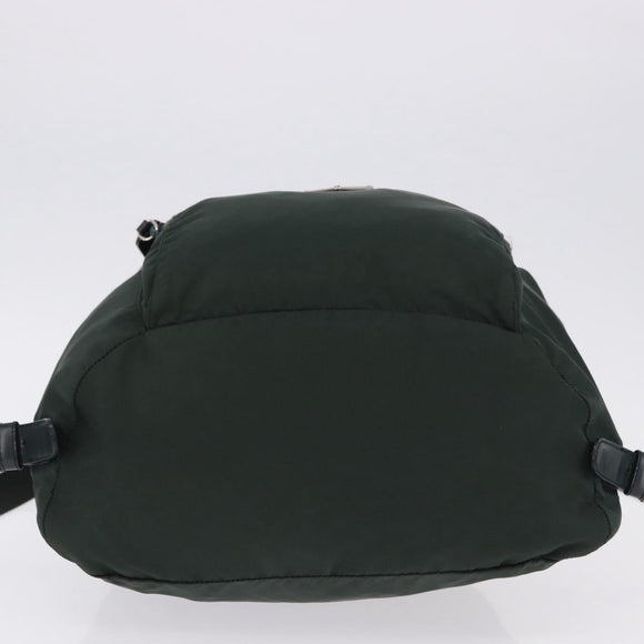 PRADA Backpack Nylon Green Silver Auth hk3999
