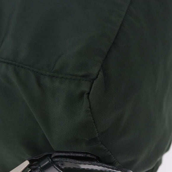 PRADA Backpack Nylon Green Silver Auth hk3999