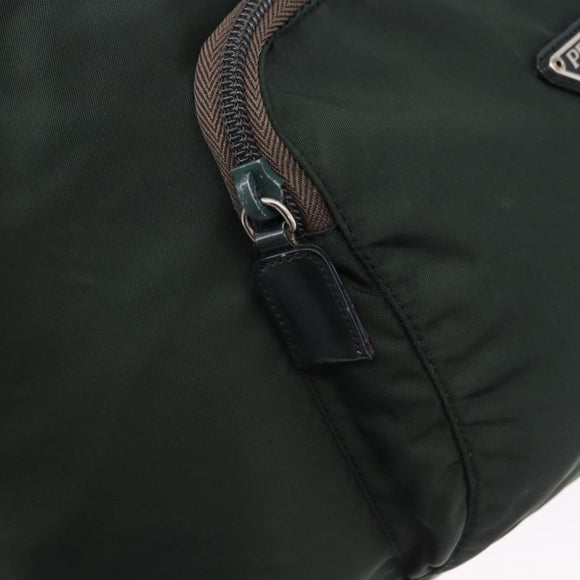 PRADA Backpack Nylon Green Silver Auth hk3999