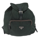 PRADA Backpack Nylon Green Silver Auth hk3999-13