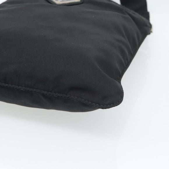 PRADA Shoulder Bag Nylon Black Silver Auth hk4000A