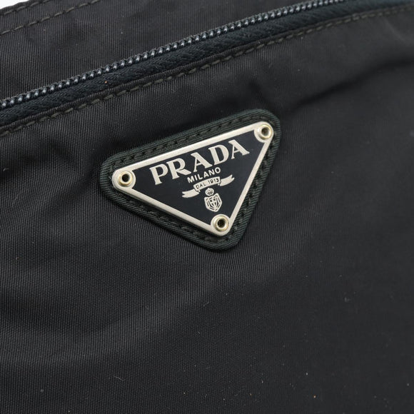 PRADA Shoulder Bag Nylon Black Silver Auth hk4000A