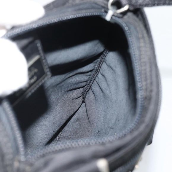 PRADA Shoulder Bag Nylon Black Silver Auth hk4000A