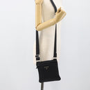 PRADA Shoulder Bag Nylon Black Silver Auth hk4000A-23