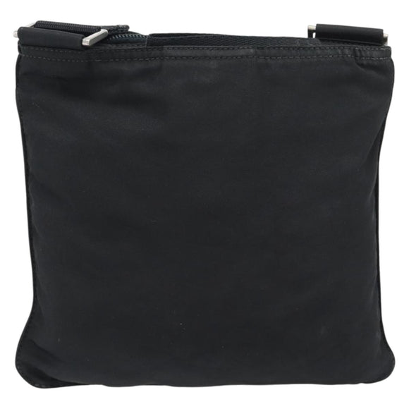 PRADA Shoulder Bag Nylon Black Silver Auth hk4000A