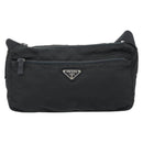 PRADA Shoulder Bag Nylon Black Silver Auth hk4001-13