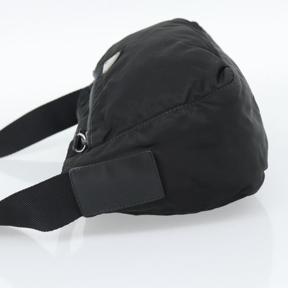 PRADA Shoulder Bag Nylon Black Silver Auth hk4001