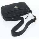 PRADA Shoulder Bag Nylon Black Silver Auth hk4001-7
