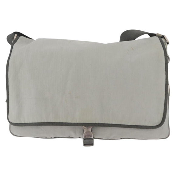 PRADA Sports Line Shoulder Bag Nylon Gray Silver Auth hk4002