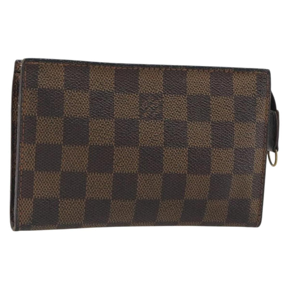 LOUIS VUITTON Damier Ebene Marais Pouch LV Auth hk4003