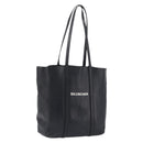 BALENCIAGA Every Day Tote Bag Leather Black Silver 551810 Auth hk4005-1
