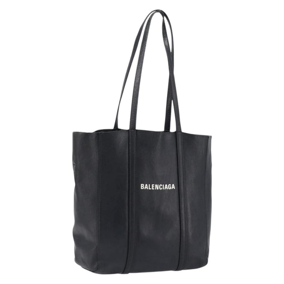 BALENCIAGA Every Day Tote Bag Leather Black Silver 551810 Auth hk4005