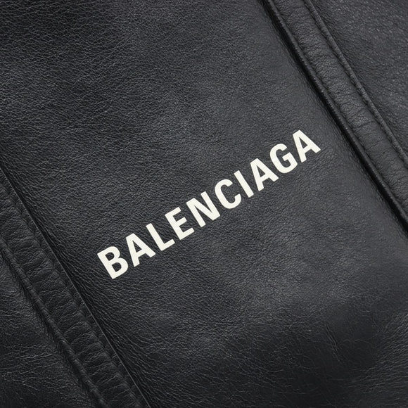 BALENCIAGA Every Day Tote Bag Leather Black Silver 551810 Auth hk4005
