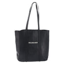 BALENCIAGA Every Day Tote Bag Leather Black Silver 551810 Auth hk4005-13