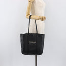 BALENCIAGA Every Day Tote Bag Leather Black Silver 551810 Auth hk4005-22