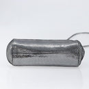Salvatore Ferragamo Gancini Chain Shoulder Bag Leather Silver Auth hk4007V-5