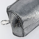 Salvatore Ferragamo Gancini Chain Shoulder Bag Leather Silver Auth hk4007V-15
