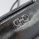 Salvatore Ferragamo Gancini Chain Shoulder Bag Leather Silver Auth hk4007V-17