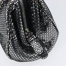 Salvatore Ferragamo Gancini Chain Shoulder Bag Leather Silver Auth hk4007V-18